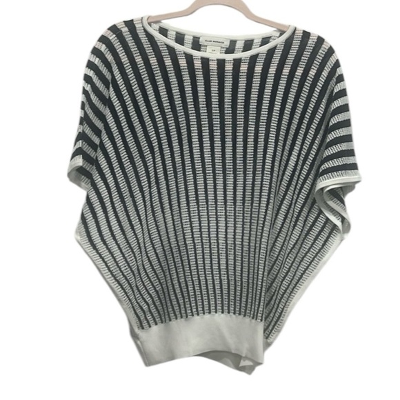 Club Monaco Sweaters - Club Monaco Novelty Pointelle navy blue and White Striped Sweater size S